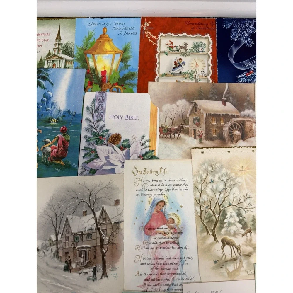 Vintage Retro Christmas Cards Fronts ONLY 1950s 1960s Scrapbooking Crafts 50+